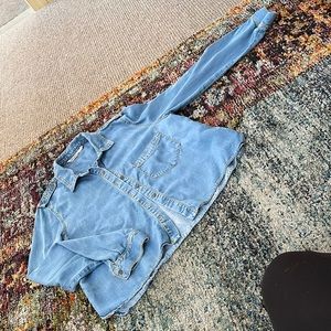 Zara basic denim cropped shirt size large